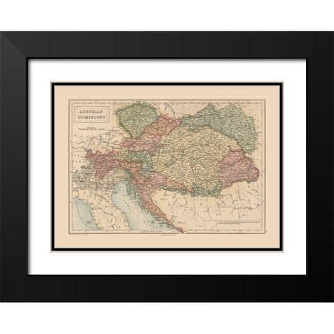 Austrian Dominions - Black 1867 Black Modern Wood Framed Art Print with Double Matting by Black