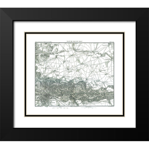 Lobau Austria - Thiers 1866 Black Modern Wood Framed Art Print with Double Matting by Thiers