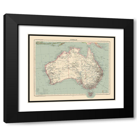 Australia - Schrader 1908 Black Modern Wood Framed Art Print with Double Matting by Schrader