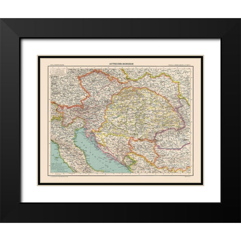 Austro Hungarian Empire - Schrader 1908 Black Modern Wood Framed Art Print with Double Matting by Schrader