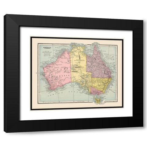 Australia Tasmania - Cram 1892 Black Modern Wood Framed Art Print with Double Matting by Cram