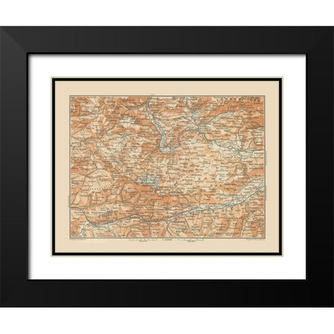 Dachstein Region Austria - Baedeker 1910 Black Modern Wood Framed Art Print with Double Matting by Baedeker