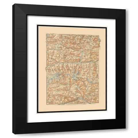 Hohe Tauern Region Austria - Baedeker 1910 Black Modern Wood Framed Art Print with Double Matting by Baedeker