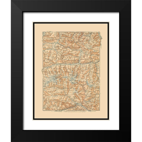 Hohe Tauern Region Austria - Baedeker 1910 Black Modern Wood Framed Art Print with Double Matting by Baedeker