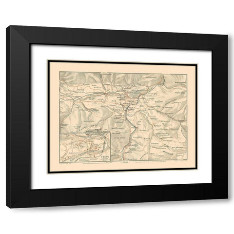 Ischgl Austria - Baedeker 1910 Black Modern Wood Framed Art Print with Double Matting by Baedeker