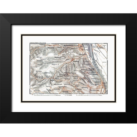 Klosterneuburg Region Austria - Baedeker 1910 Black Modern Wood Framed Art Print with Double Matting by Baedeker