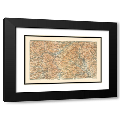 Northeastern Austria - Baedeker 1910 Black Modern Wood Framed Art Print with Double Matting by Baedeker