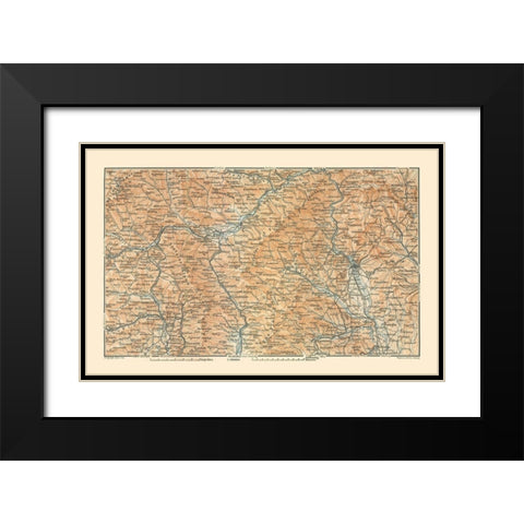 Northeastern Austria - Baedeker 1910 Black Modern Wood Framed Art Print with Double Matting by Baedeker