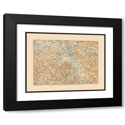 Salzburg Region Austria - Baedeker 1910 Black Modern Wood Framed Art Print with Double Matting by Baedeker