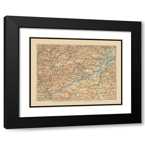 Eastern Austria - Baedeker 1910 Black Modern Wood Framed Art Print with Double Matting by Baedeker