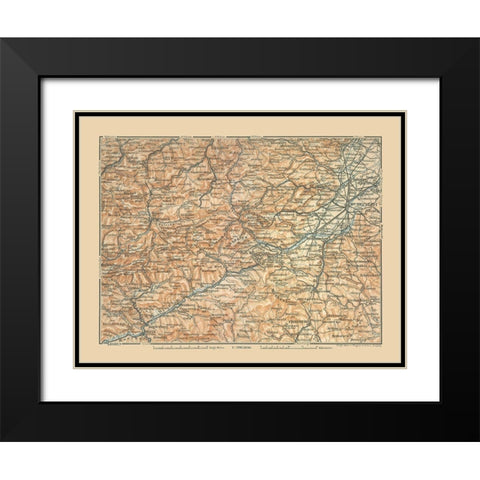 Eastern Austria - Baedeker 1910 Black Modern Wood Framed Art Print with Double Matting by Baedeker