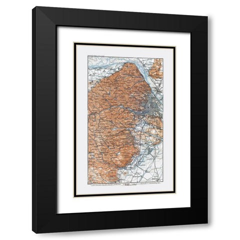 Vienna Region Austria - Baedeker 1910 Black Modern Wood Framed Art Print with Double Matting by Baedeker