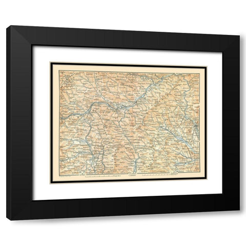 Murthal Region Austria - Baedeker 1896 Black Modern Wood Framed Art Print with Double Matting by Baedeker