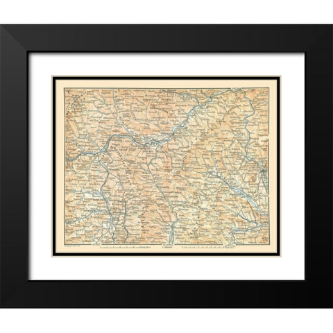 Murthal Region Austria - Baedeker 1896 Black Modern Wood Framed Art Print with Double Matting by Baedeker