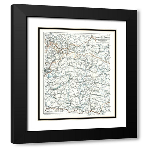 Railways Roads Austrian Empire - Baedeker 1896 Black Modern Wood Framed Art Print with Double Matting by Baedeker