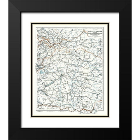 Railways Roads Austrian Empire - Baedeker 1896 Black Modern Wood Framed Art Print with Double Matting by Baedeker