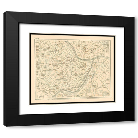 Leopoldstadt Vienna Austria - Baedeker 1896 Black Modern Wood Framed Art Print with Double Matting by Baedeker