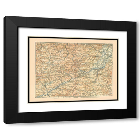 Murzthal Austria - Baedeker 1896 Black Modern Wood Framed Art Print with Double Matting by Baedeker