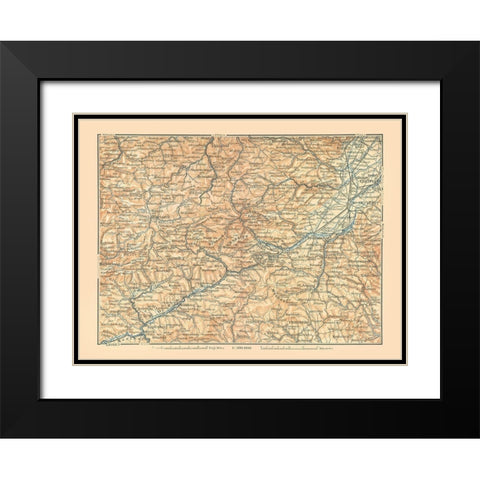 Murzthal Austria - Baedeker 1896 Black Modern Wood Framed Art Print with Double Matting by Baedeker