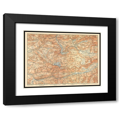 Mountains Central Austria - Baedeker 1896 Black Modern Wood Framed Art Print with Double Matting by Baedeker