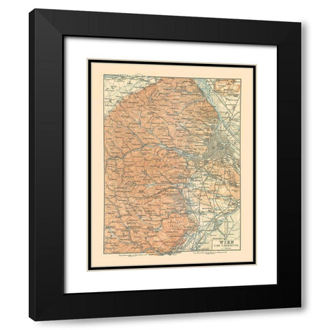 Vienna Austria - Baedeker 1896 Black Modern Wood Framed Art Print with Double Matting by Baedeker