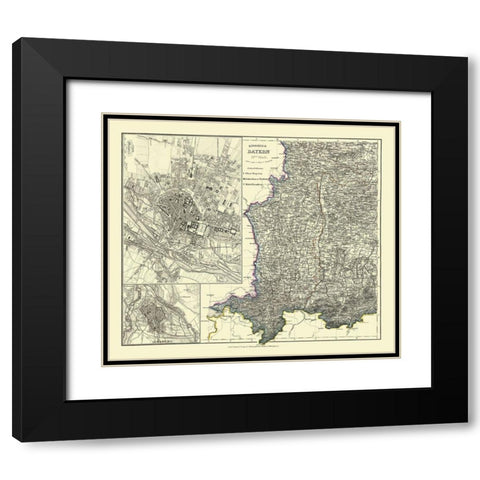 Bavaria Germany - Radefeld 1858 Black Modern Wood Framed Art Print with Double Matting by Radefeld