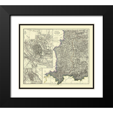 Bavaria Germany - Radefeld 1858 Black Modern Wood Framed Art Print with Double Matting by Radefeld