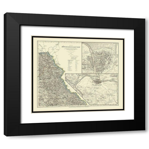 Bavaria Kingdom Germany - Radefeld 1858 Black Modern Wood Framed Art Print with Double Matting by Radefeld