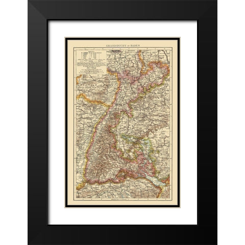 Grand Duchy of Baden Germany - Andree 1895 Black Modern Wood Framed Art Print with Double Matting by Andree