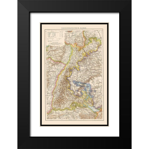 Grand Duchy of Baden Germany - Andree 1895 Black Modern Wood Framed Art Print with Double Matting by Andree