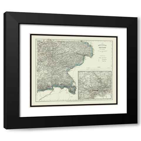 Bavaria Germany - Radefeld 1860 Black Modern Wood Framed Art Print with Double Matting by Radefeld