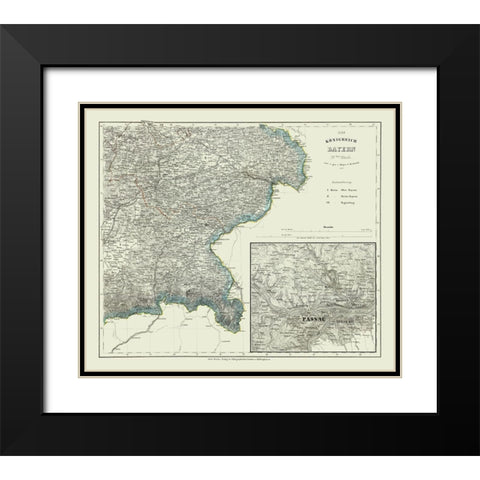 Bavaria Germany - Radefeld 1860 Black Modern Wood Framed Art Print with Double Matting by Radefeld
