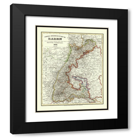 Baden Wurttemberg Germany - Radefeld 1860 Black Modern Wood Framed Art Print with Double Matting by Radefeld