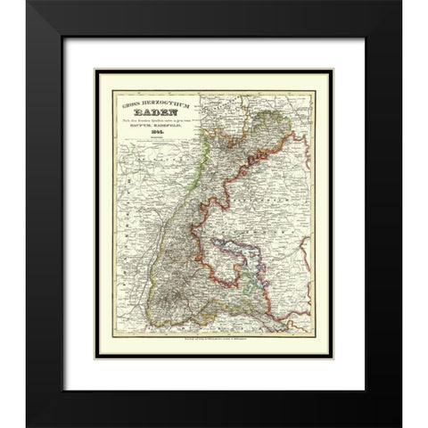 Baden Wurttemberg Germany - Radefeld 1860 Black Modern Wood Framed Art Print with Double Matting by Radefeld