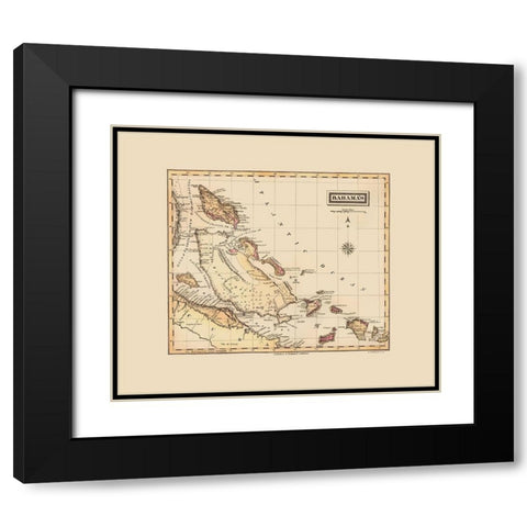 Bahamas - Lucas 1823 Black Modern Wood Framed Art Print with Double Matting by Lucas