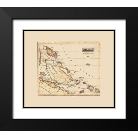 Bahamas - Lucas 1823 Black Modern Wood Framed Art Print with Double Matting by Lucas