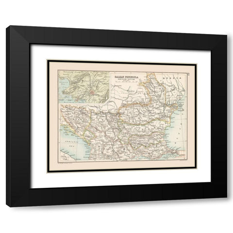 Northern Balkan Peninsula Europe - Bartholomew Black Modern Wood Framed Art Print with Double Matting by Bartholomew
