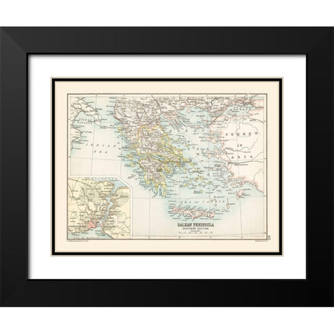 Southern Balkan Peninsula Europe - Bartholomew Black Modern Wood Framed Art Print with Double Matting by Bartholomew