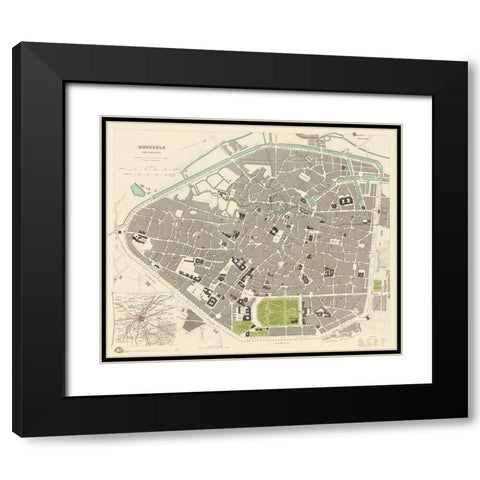 Brussels Belgium Benelux - Chapman 1834 Black Modern Wood Framed Art Print with Double Matting by Chapman