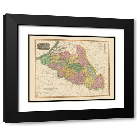 Benelux Belgium Netherlands - Thomson 1815 Black Modern Wood Framed Art Print with Double Matting by Thomson
