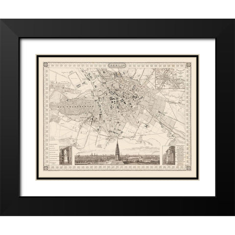 Berlin Germany - Meyer 1860 Black Modern Wood Framed Art Print with Double Matting by Meyer