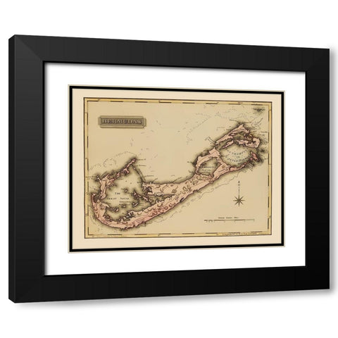 Bermuda - Lucas 1823 Black Modern Wood Framed Art Print with Double Matting by Lucas