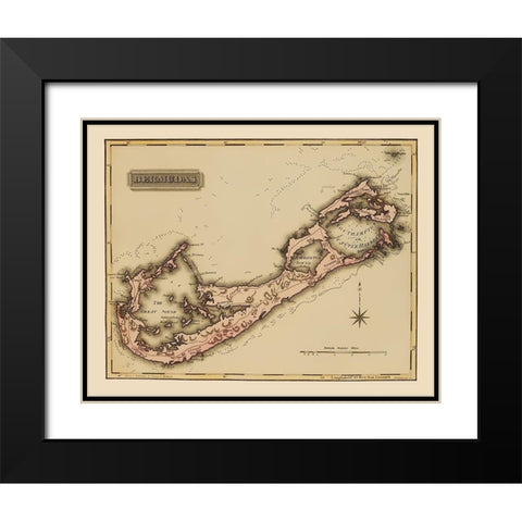 Bermuda - Lucas 1823 Black Modern Wood Framed Art Print with Double Matting by Lucas