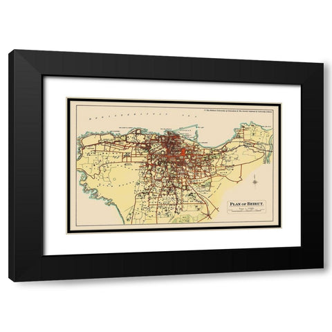 Middle East Beirut Lebanon - Palmer 1851 Black Modern Wood Framed Art Print with Double Matting by Palmer