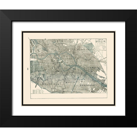 Berlin Germany - Rathbun 1893 Black Modern Wood Framed Art Print with Double Matting by Rathbun