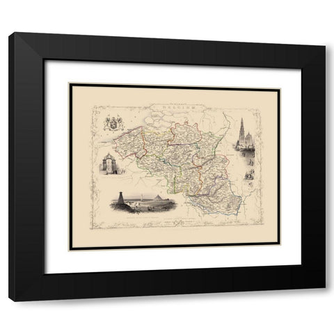 Benelux Belgium - Tallis 1851 Black Modern Wood Framed Art Print with Double Matting by Tallis