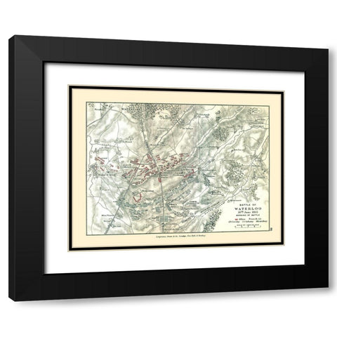 Waterloo 1815 Belgium - Gardiner 1902 Black Modern Wood Framed Art Print with Double Matting by Gardiner