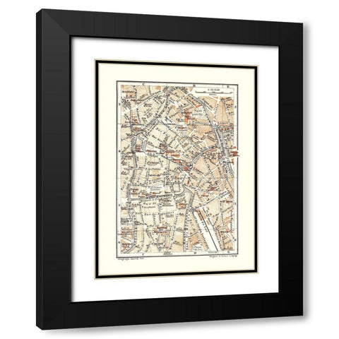 Brussels Belgium Europe - Baedeker 1910 Black Modern Wood Framed Art Print with Double Matting by Baedeker