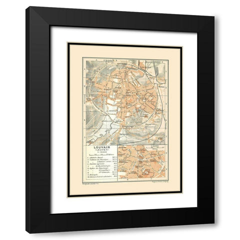 Leuven Belgium Europe - Baedeker 1910 Black Modern Wood Framed Art Print with Double Matting by Baedeker