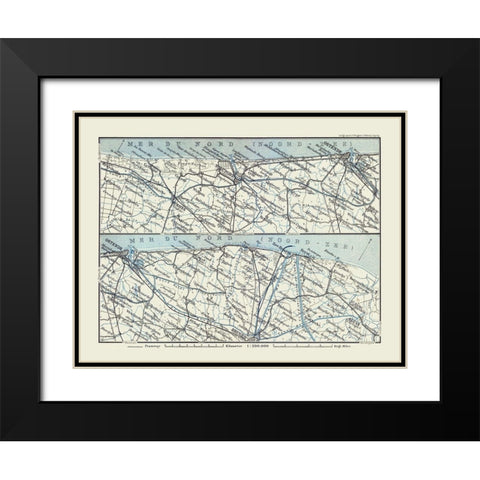 North Sea Belgium Europe - Baedeker 1910 Black Modern Wood Framed Art Print with Double Matting by Baedeker